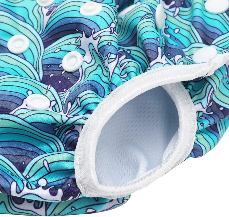 storeofbaby Reusable Swim Diapers Covers Waterproof Swimming Pants for 8-36lbs Unisex Baby Pack of 2 - Image 4